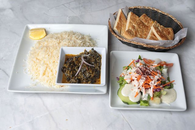 Vegtarian-Sabzi-Meal-with-salad-and-bread
